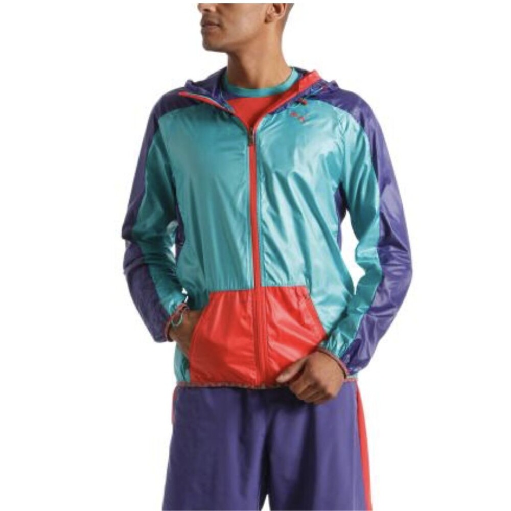Puma Vintage Rare Faas Nylon Glanz Windbreaker Jacket Ceramic Green Blue Medium